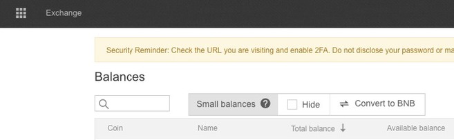 Convertir Dust en Binance