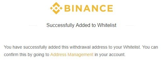 Whitelist für Auszahlungsadressen