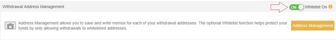 Whitelist für Auszahlungsadressen