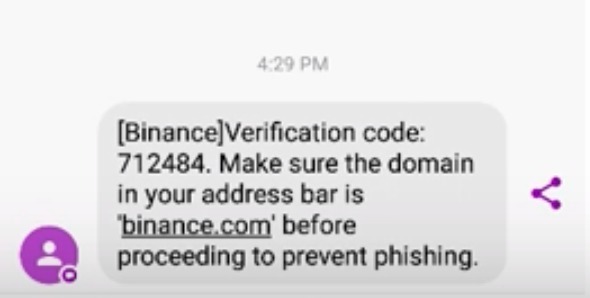 SMS Verification on Binance
