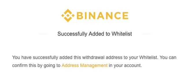 Withdrawal Address Whitelist