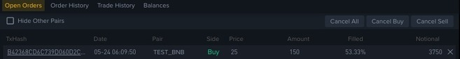Explications détaillées à propos du moteur d'échange du Binance DEX