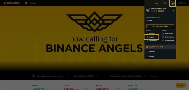 Cómo depositar en Binance