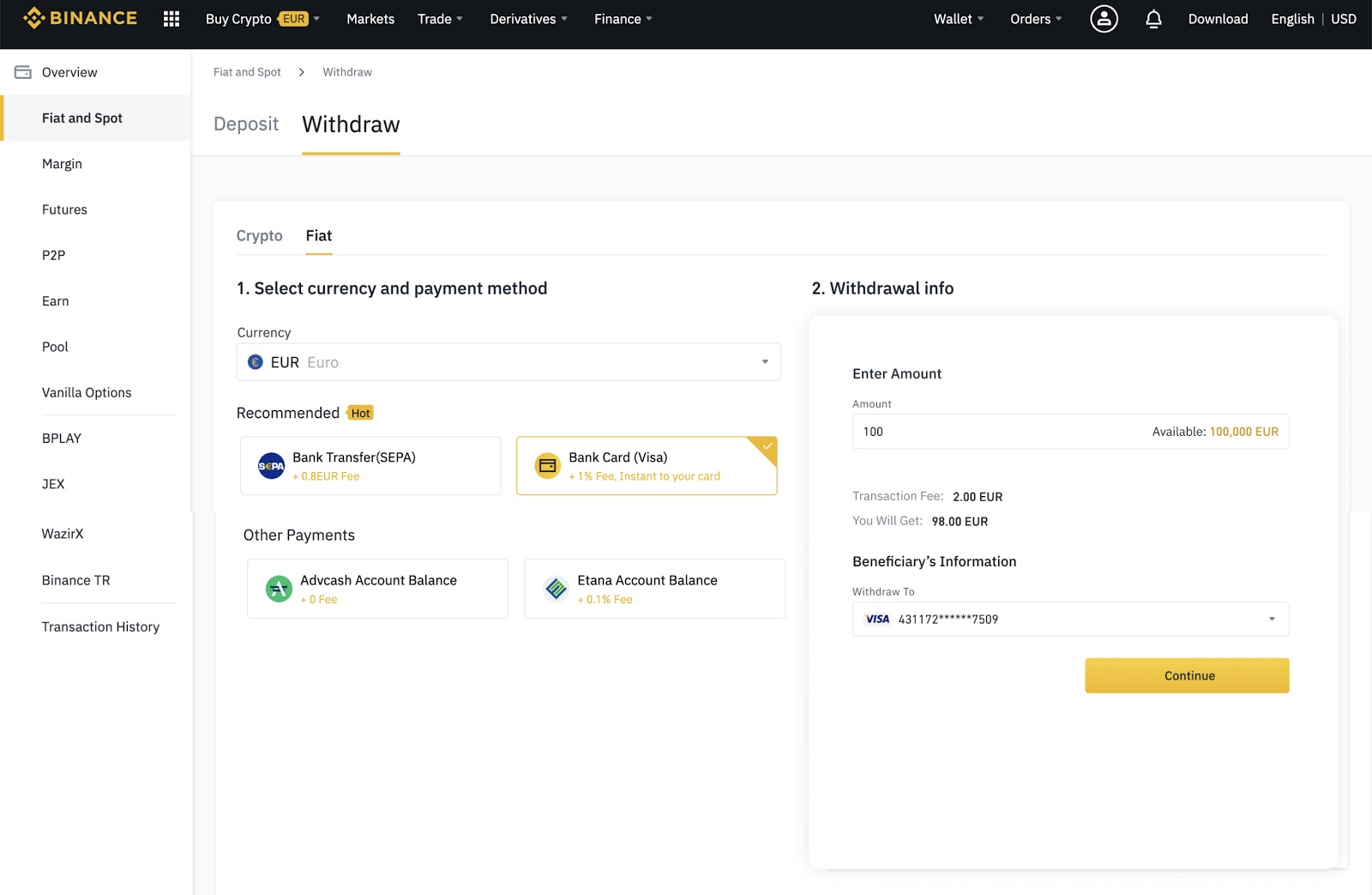 How To Withdraw On Binance Binance Academy