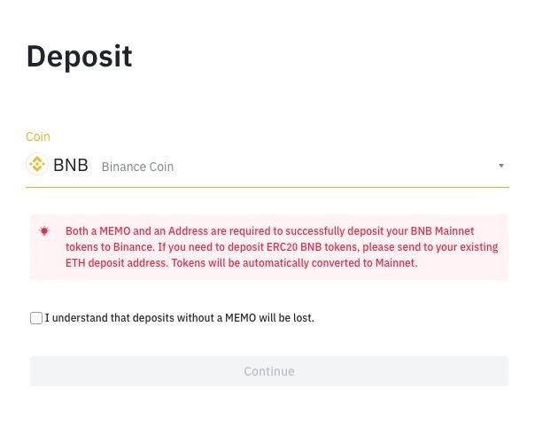 Guía para depositar fondos en el intercambio Binance