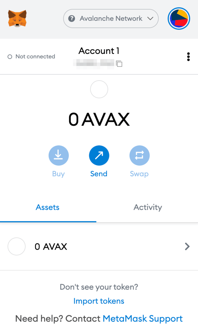 avalanche wallet metamask